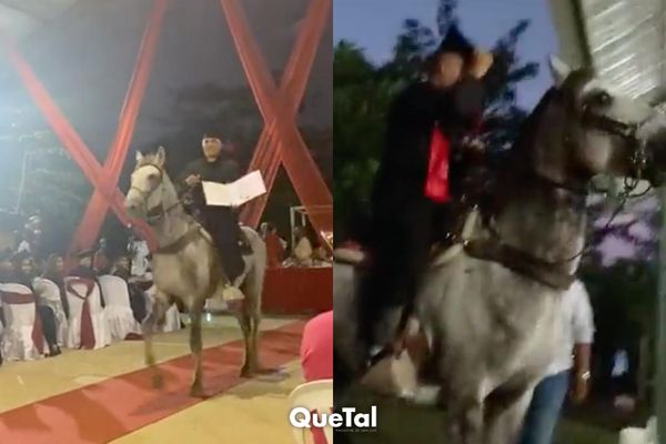 “Es mi amigo fiel”: Joven se gradúa, recibe su diploma montado en su caballo y se vuelve viral